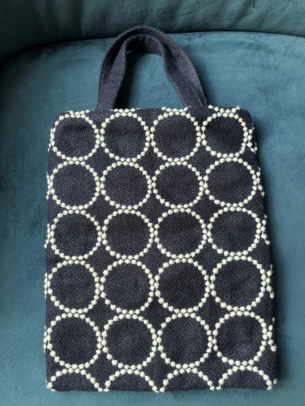 Mina Perhonen Tambourine Toast Bag Navy Canvas - Japan